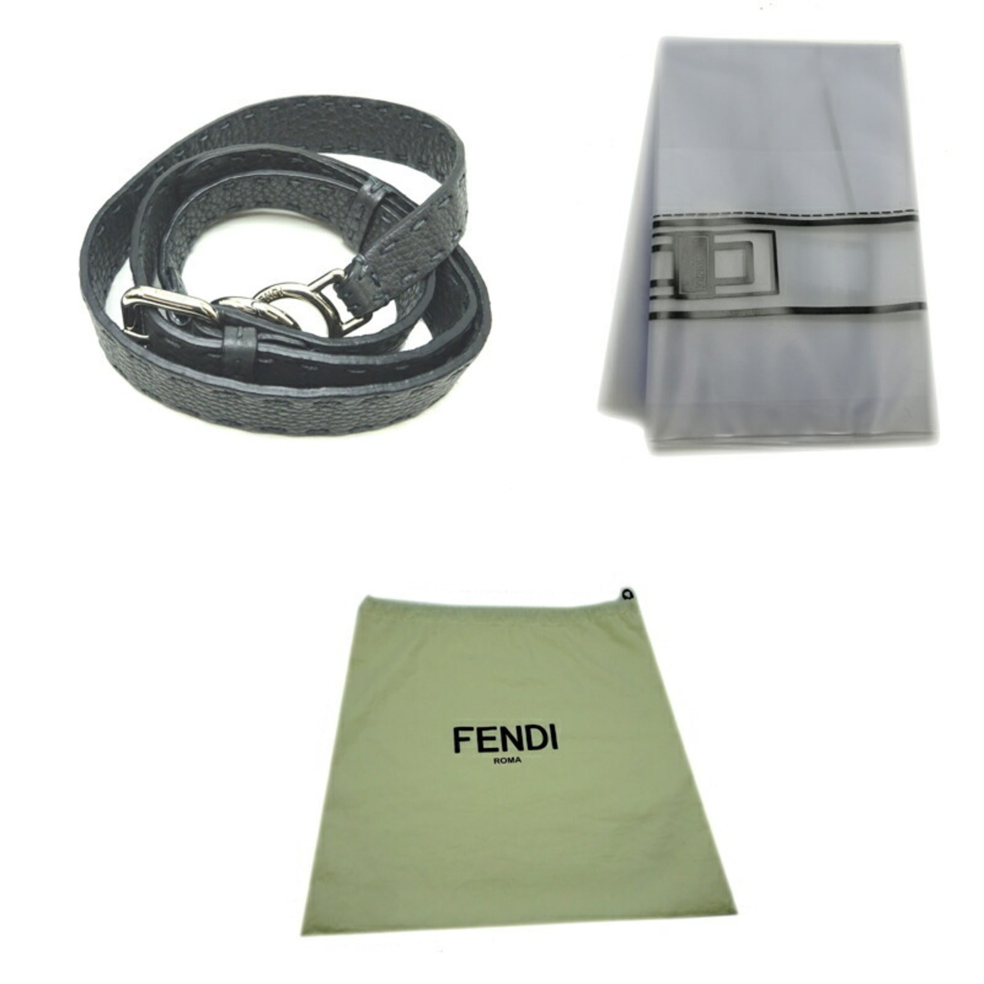 Fendi Peekaboo Medium 2Way Ladies Handbag 8BN290 Selleria Leather Gray
