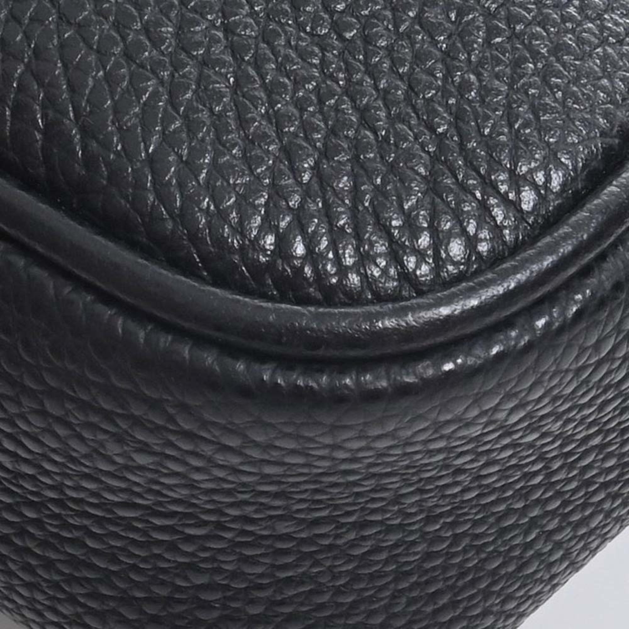 GUCCI Leather Print Shoulder Bag 574803 Black Women's