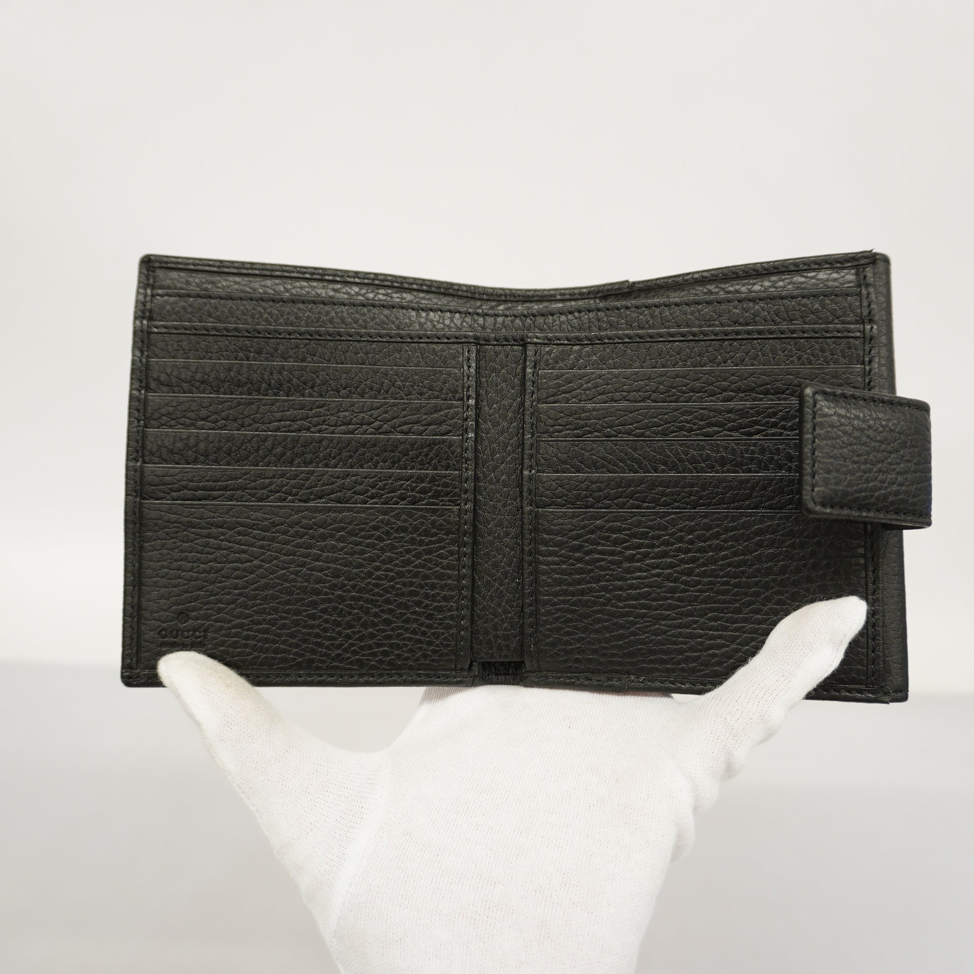 GUCCIAuth  GG Marmont Gold Hardware 456122 Women's Leather Wallet Black