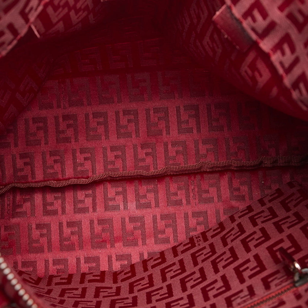 FENDI Zucchino handbag tote bag 8BH022 red canvas leather ladies