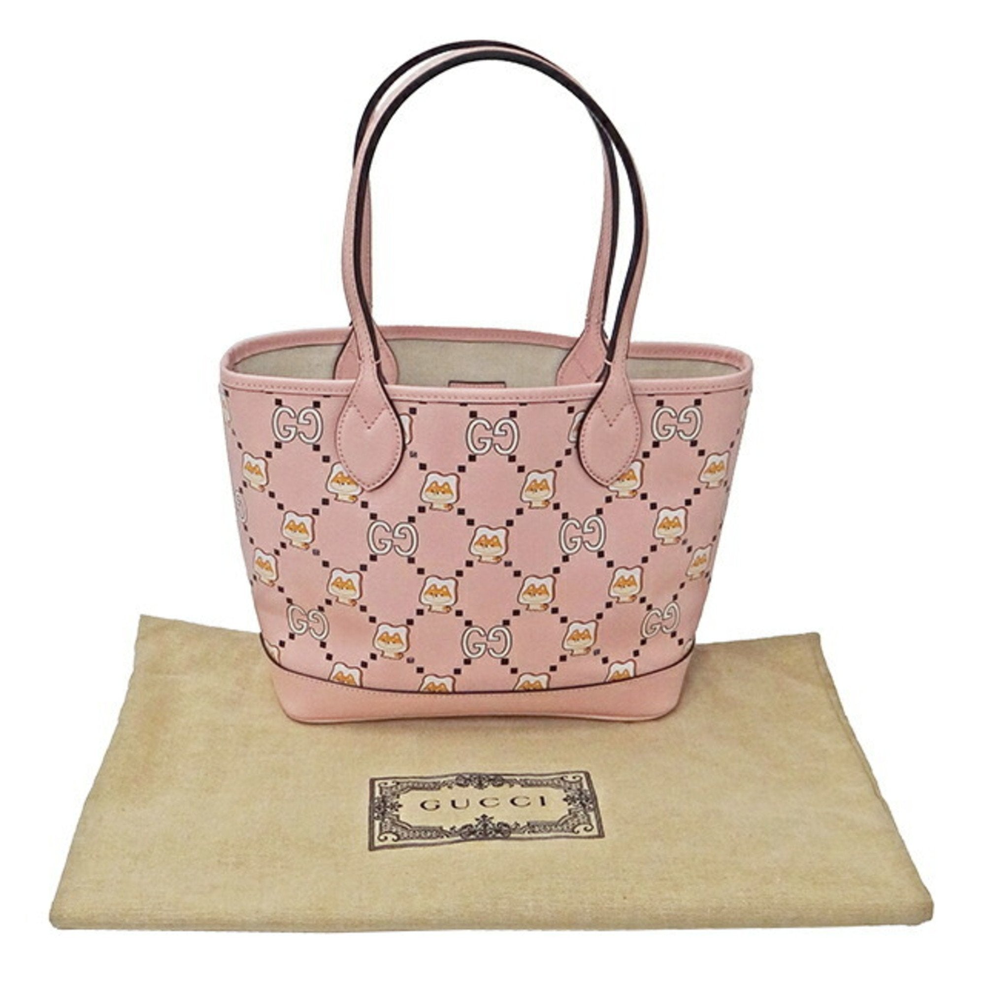 GUCCI Bag Women's Tote Leather Pikarar Pink 726762 Animal
