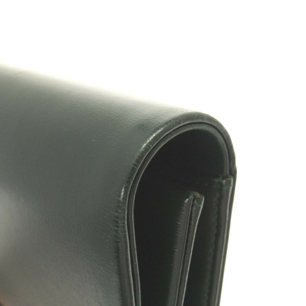 Christian Dior 2way chain CD metal fittings leather green shoulder bag clutch