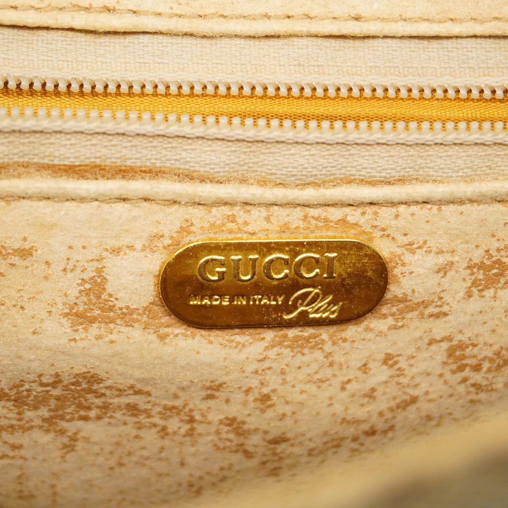 GUCCI  GG Plus 122754 PVC Shoulder Bag Beige,Brown