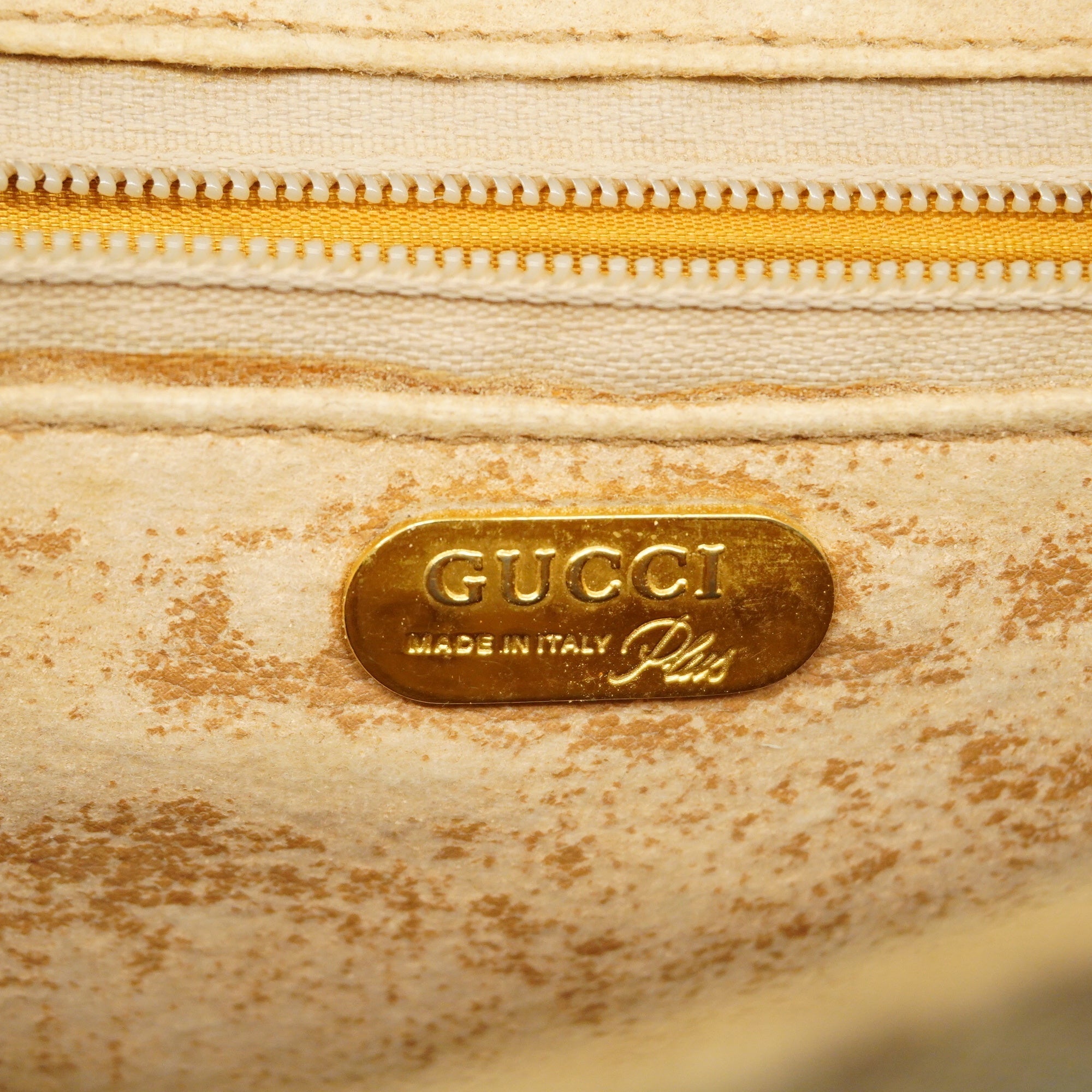 GUCCI  GG Plus 122754 PVC Shoulder Bag Beige,Brown