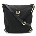 GUCCI GG canvas shoulder bag leather black 131326