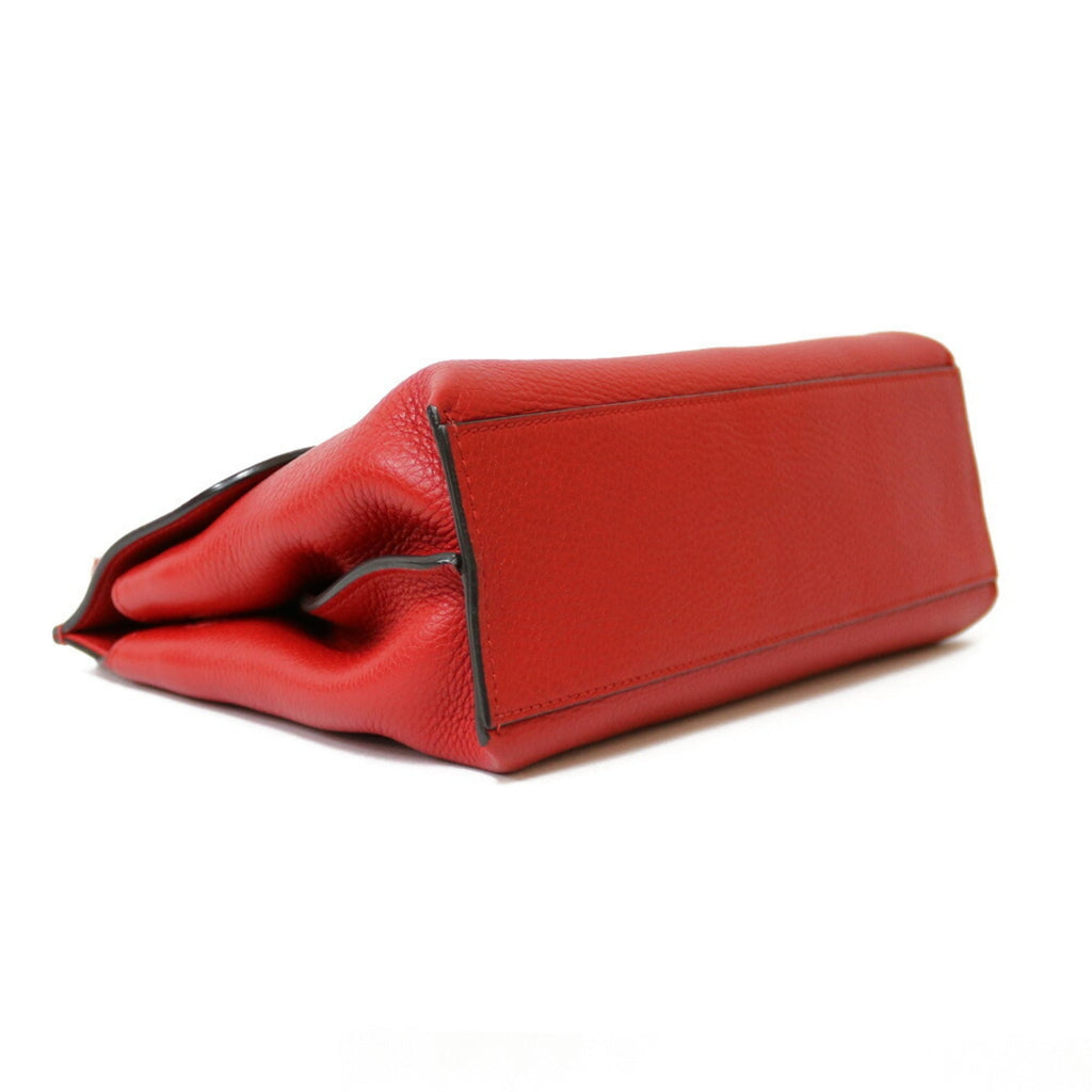 Gucci Shoulder Bag Bamboo Handbag Red Women's Leather