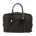 FENDI Boston bag 7VS002 canvas leather dark brown black Zucchino Zucca pattern