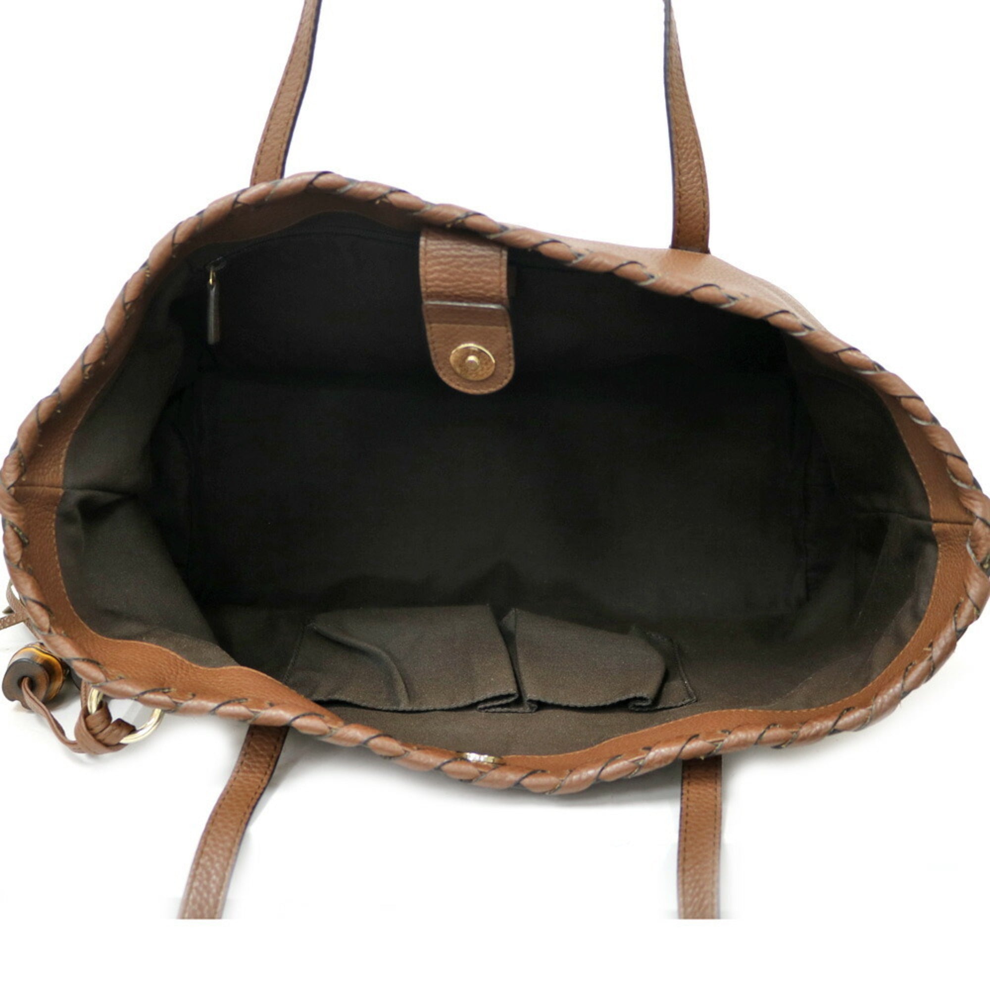 Gucci Shoulder Bag Bamboo Brown Ladies