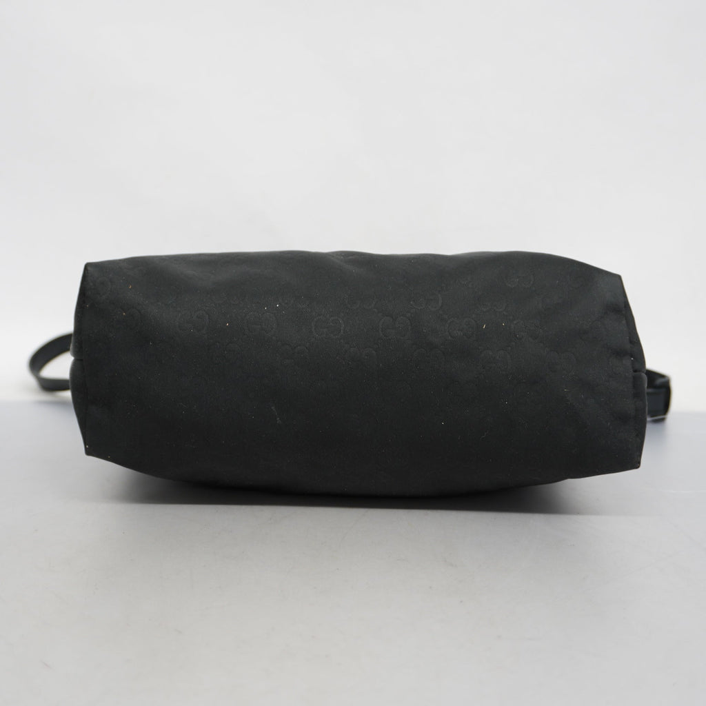 GUCCI  GG Nylon 314529 Nylon,Leather Shoulder Bag Black