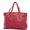 GUCCI  GG Imprime 211137 Women's Leather Tote Bag Red Color