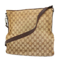 GUCCI  GG Canvas Shoulder Bag 113013 Women's Shoulder Bag Beige,Dark Brown
