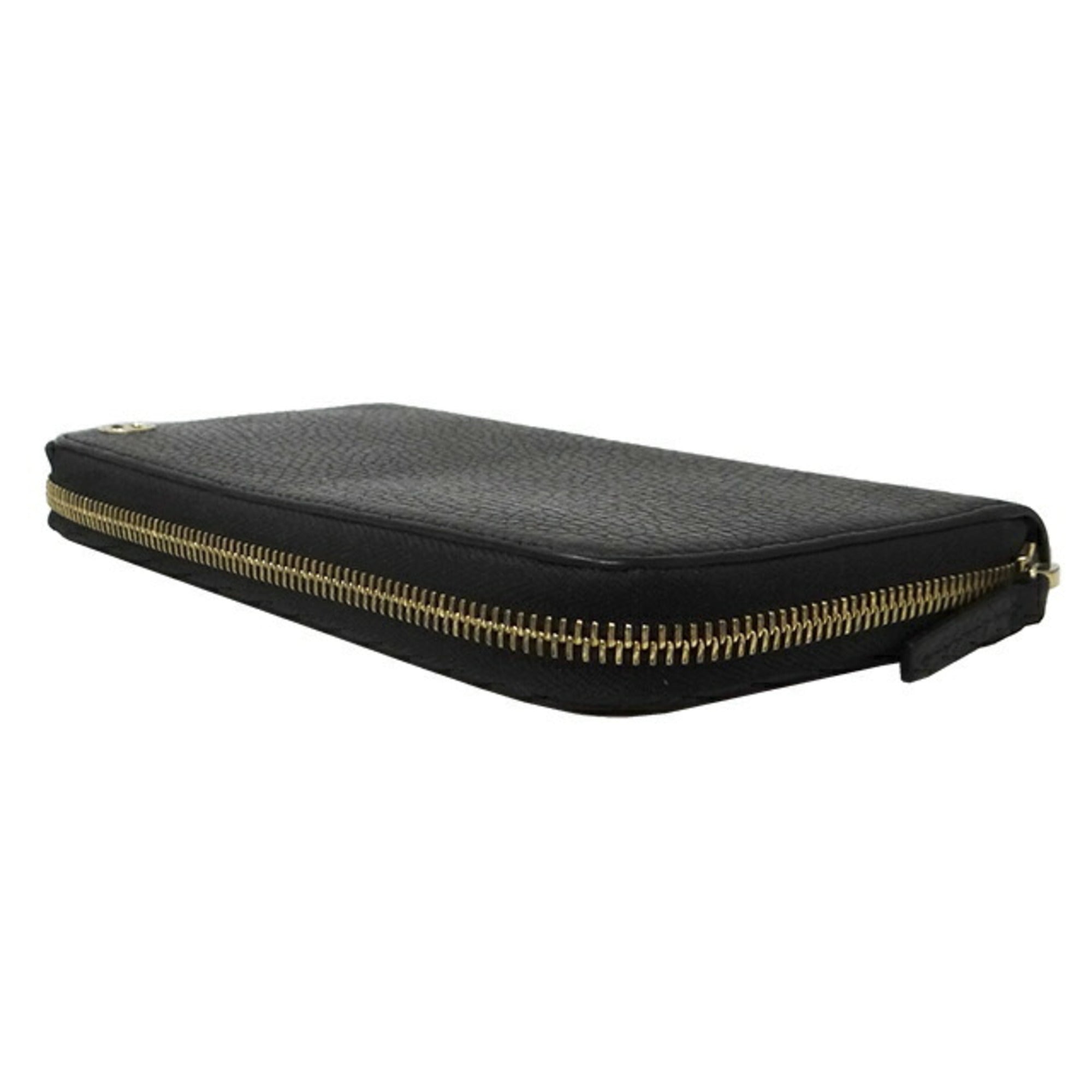 GUCCI Wallet Men's Long Leather Black 449347 Round