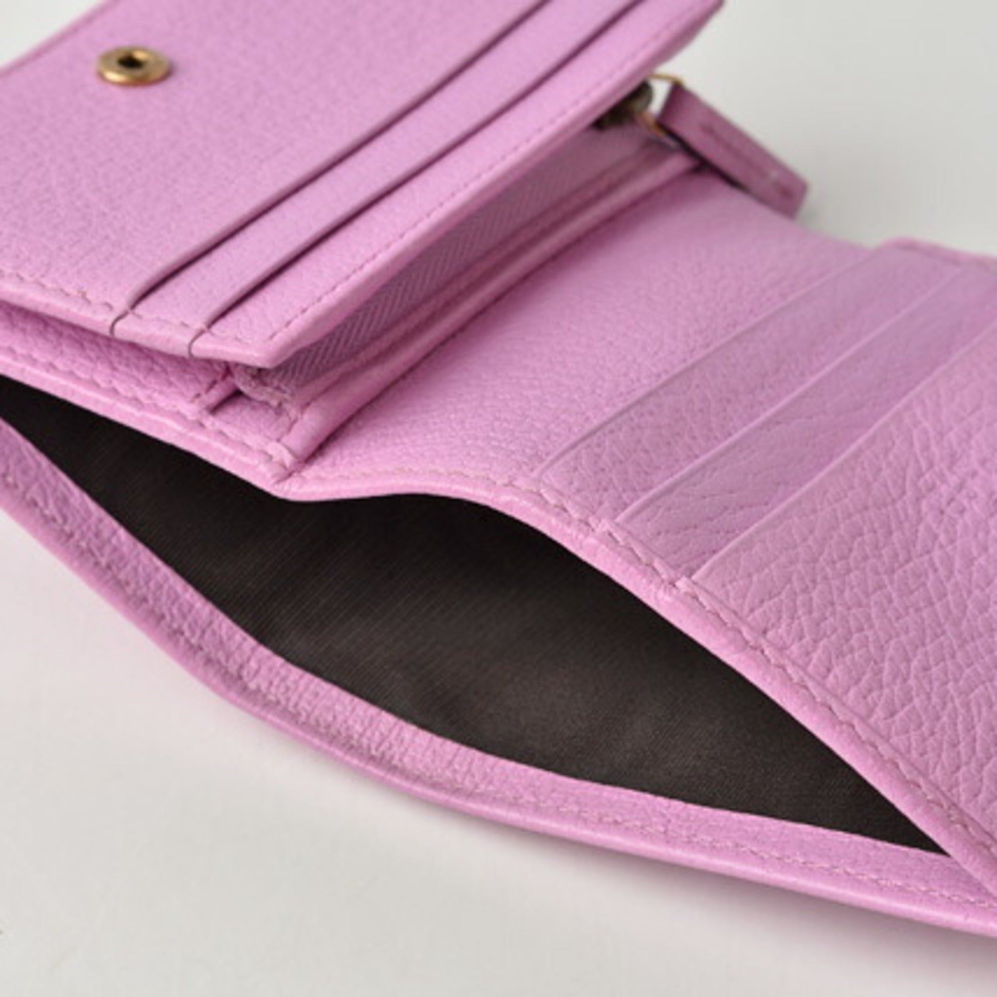Gucci Mini Wallet/Coin Case GUCCI Folding Wallet 499783 GG Marmont Rhinestone Rose Pink