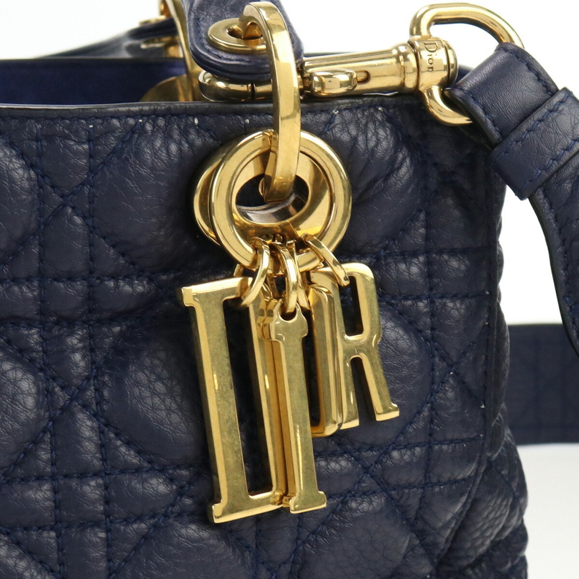 CHRISTIAN DIOR Lady Medium Canage Handbag Lambskin Women's