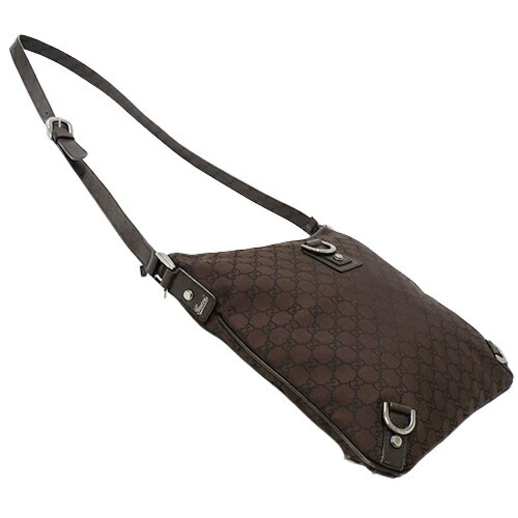 GUCCI Bag Women's Shoulder Abbey GG Nylon Brown 268642 Crossbody
