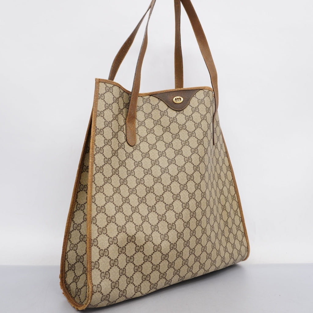 GUCCI  GG Supreme 92 02 998 Women's Tote Bag Beige,Brown