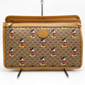 GUCCI Mickey Disney Clutch Bag Second Pouch Micro GG Brown PVC Women's 602552