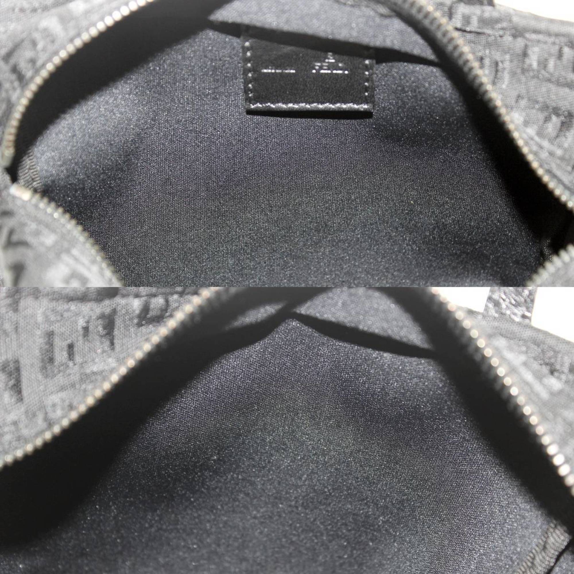 FENDI Handbag Zucchino Black 2220-028 Jacquard Leather