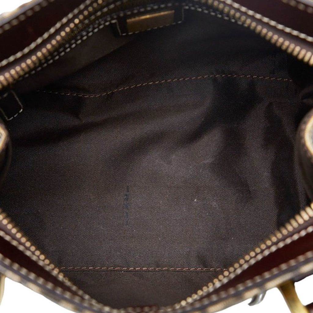 FENDI Zucchino handbag beige brown PVC leather ladies