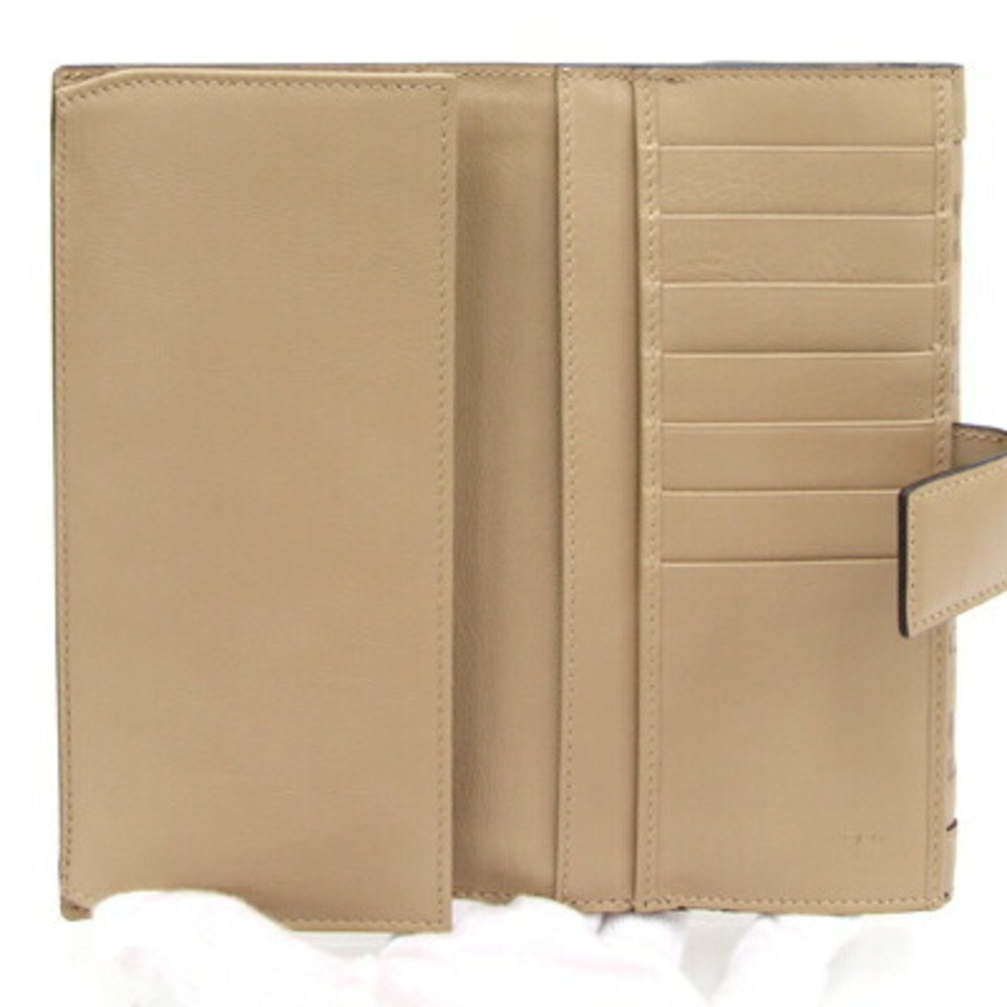 GUCCI W Long Wallet Horsebit 231839 Beige Leather Jackie Ladies