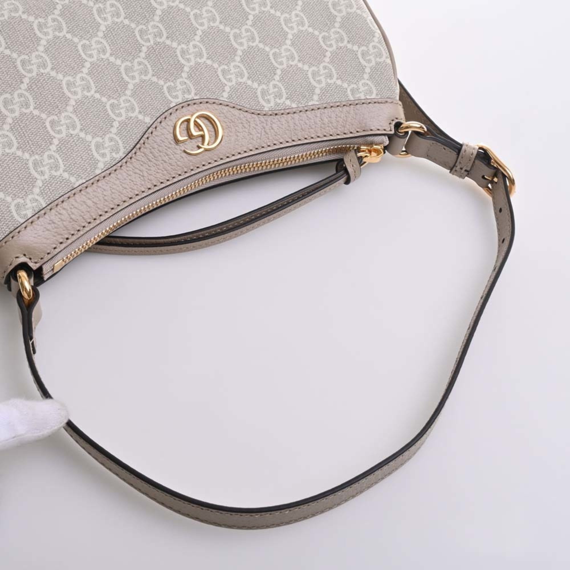 GUCCI Ophidia GG Supreme Leather Small Handbag 735145 Beige/White Women's