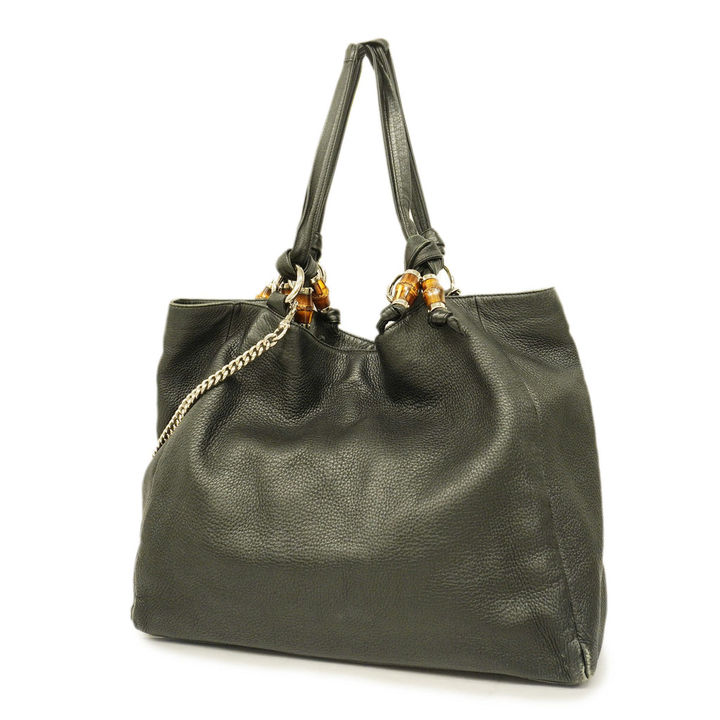 Gucci  Bamboo Tote Bag 232942 Women's Leather Tote Bag Black
