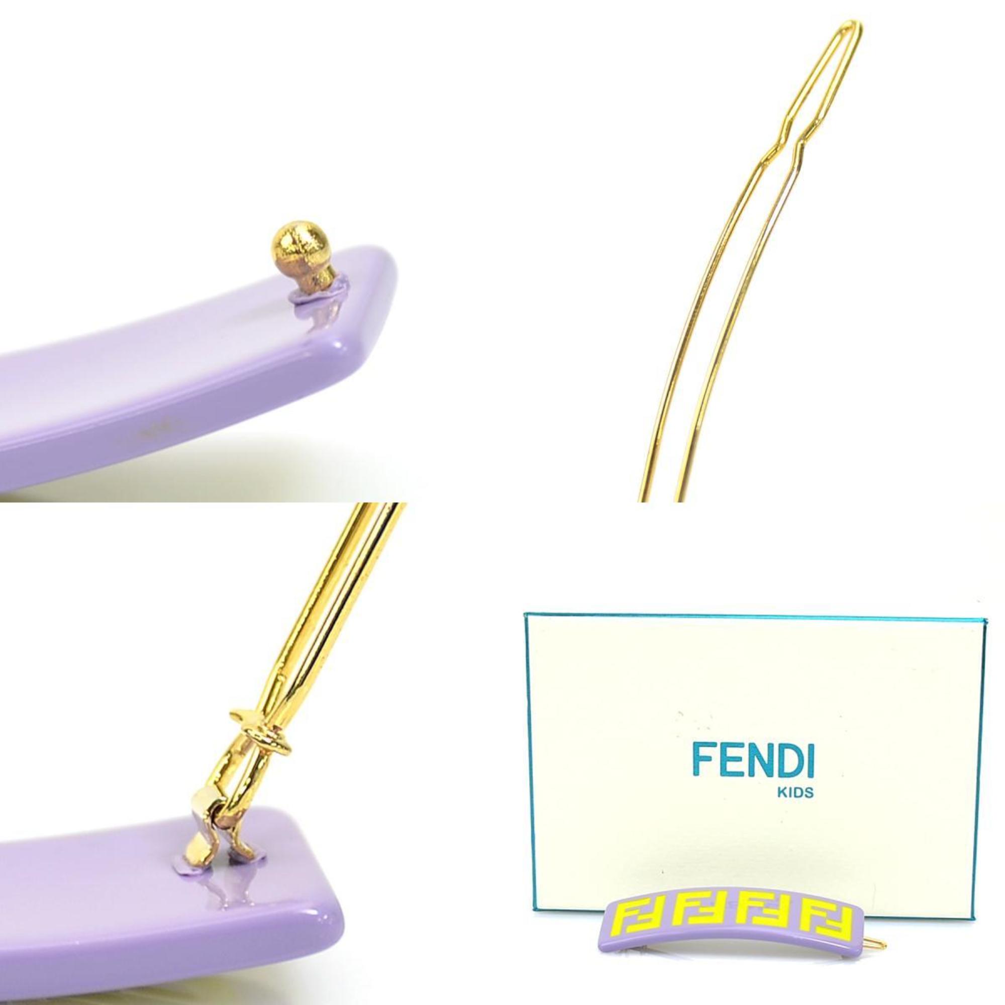 FENDI barrette hairpin plastic purple x yellow kids