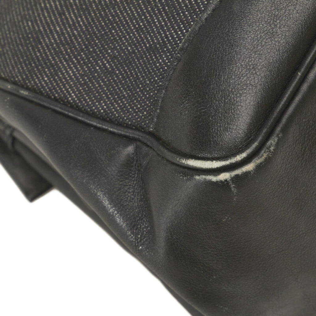 GUCCI Charm Handbag 92726 Black Canvas Leather Women's
