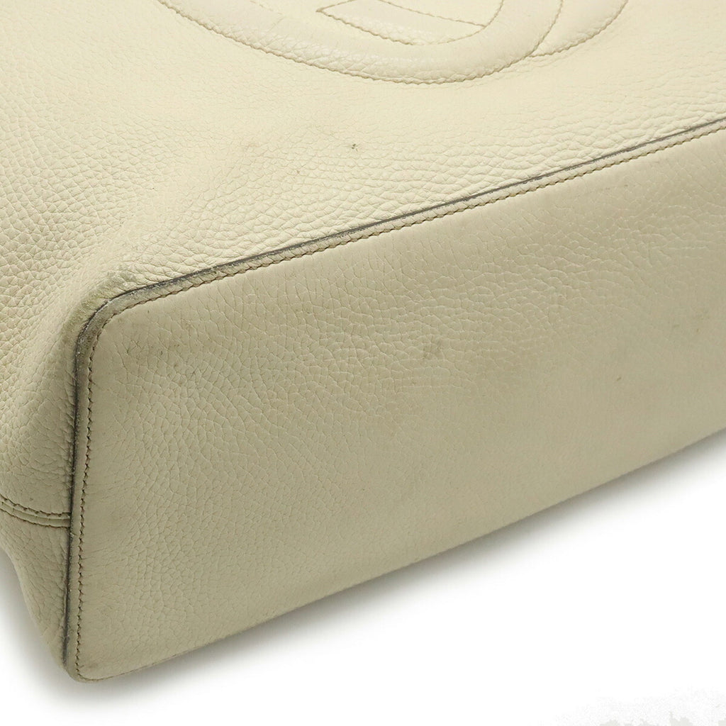 GUCCI Soho Interlocking G Tassel Shoulder Bag Handbag Leather Ivory 408825