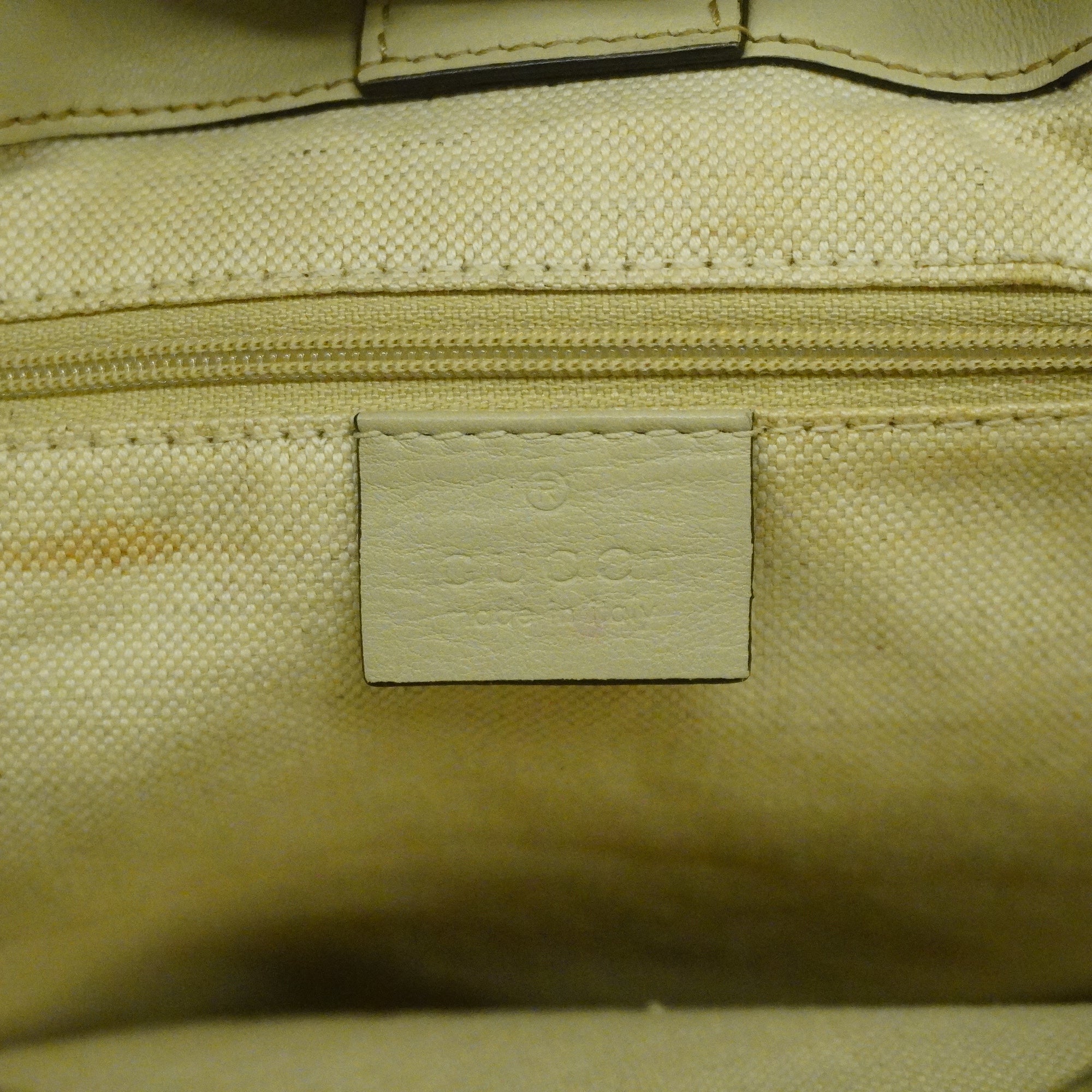 GUCCI  Sukey  Sima 211944 Women's Leather Tote Bag Ivory