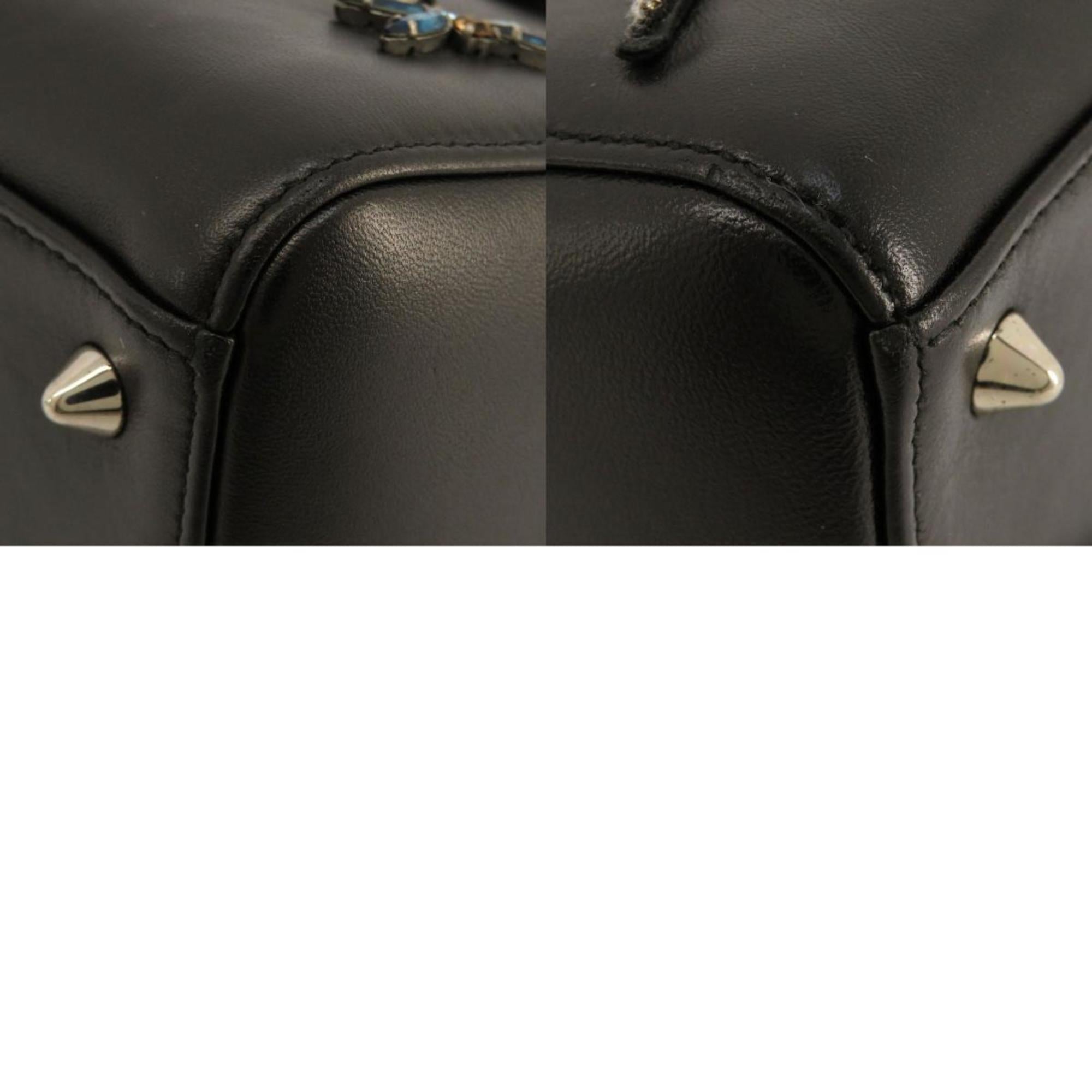 CHRISTIAN DIOR Lady Dragonfly Motif Handbag Calf Women's