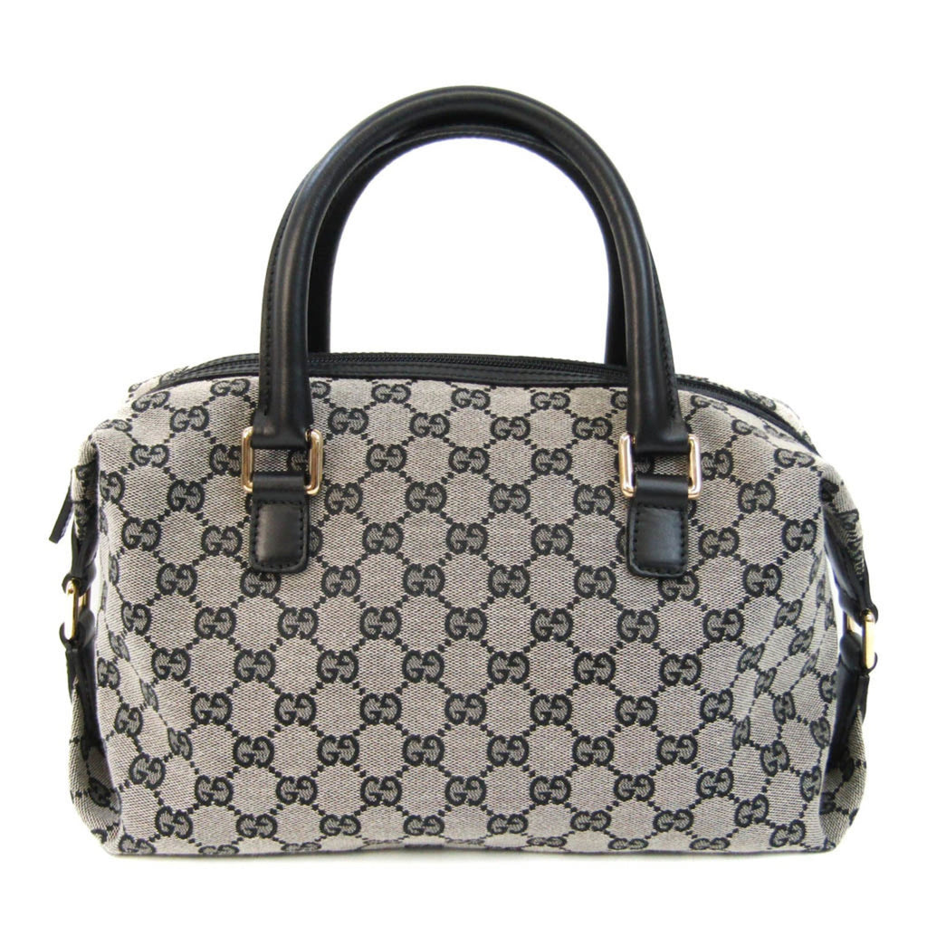 GUCCI GG Canvas 272375 Women's Leather,Canvas Handbag Black,Gray