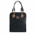 GUCCI GG Marmont Quilted Leather Chain Shoulder Bag 696123 Black Women's