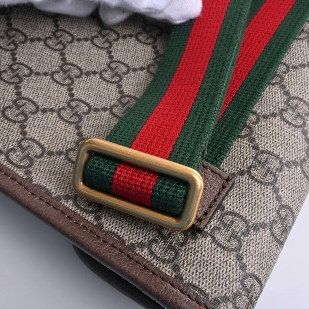 GUCCI Neo GG Supreme Leather Belt Bag Body 493930 Beige/Brown Ladies