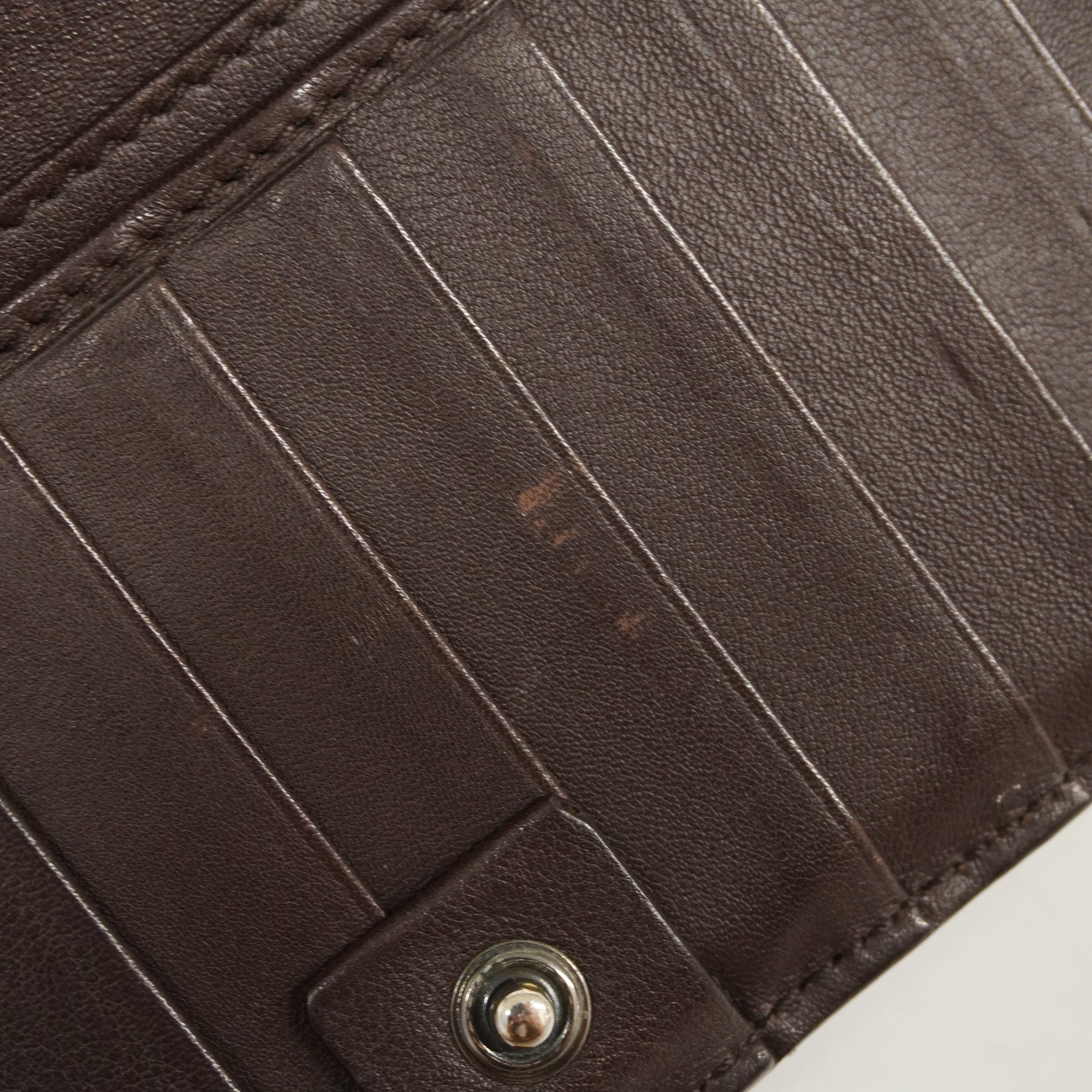 GUCCI ssima Bi-fold Long Wallet Silver Metal Fittings 233154 Brown