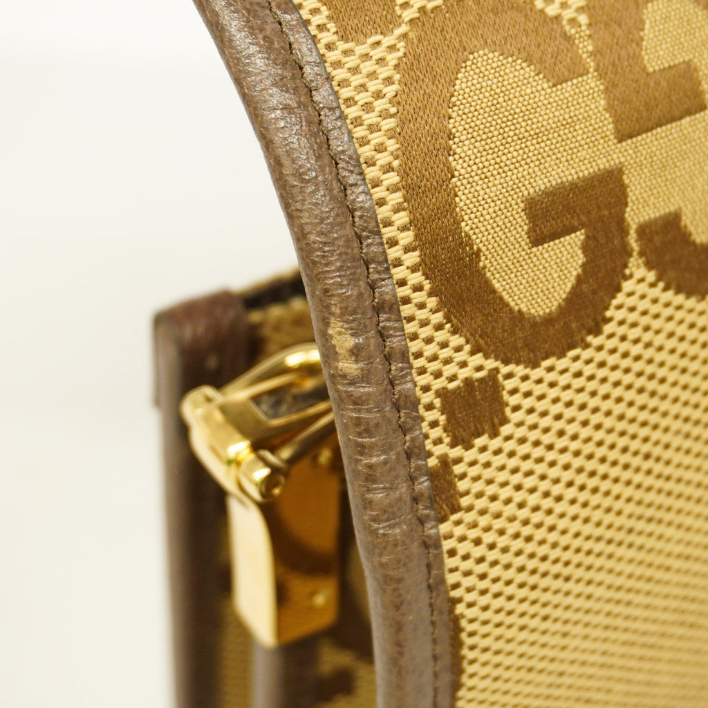 GUCCI  Sherry Line Jumbo GG 699438 Women's Canvas Shoulder Bag Beige