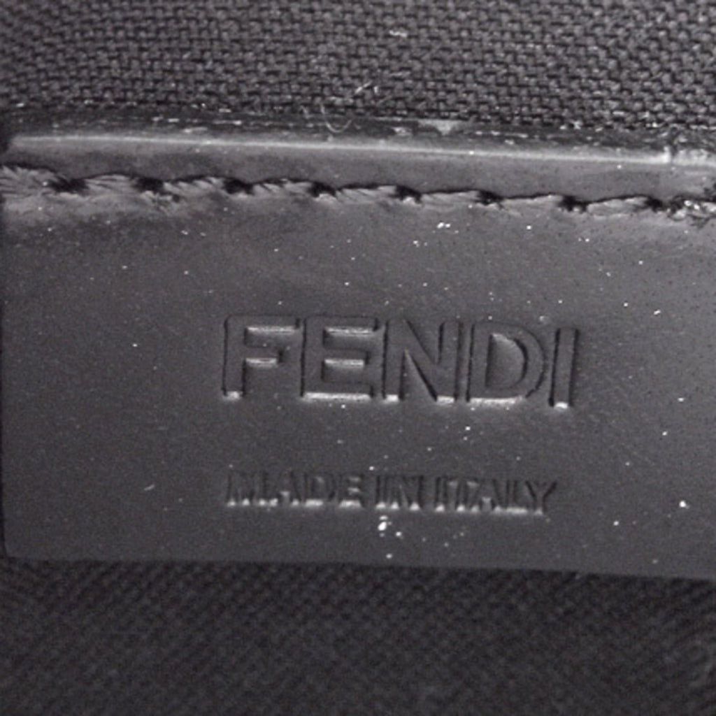 Fendi Card Case Business Holder FENDI Leather I SEE YOU Black Fluo Yellow 7M0164