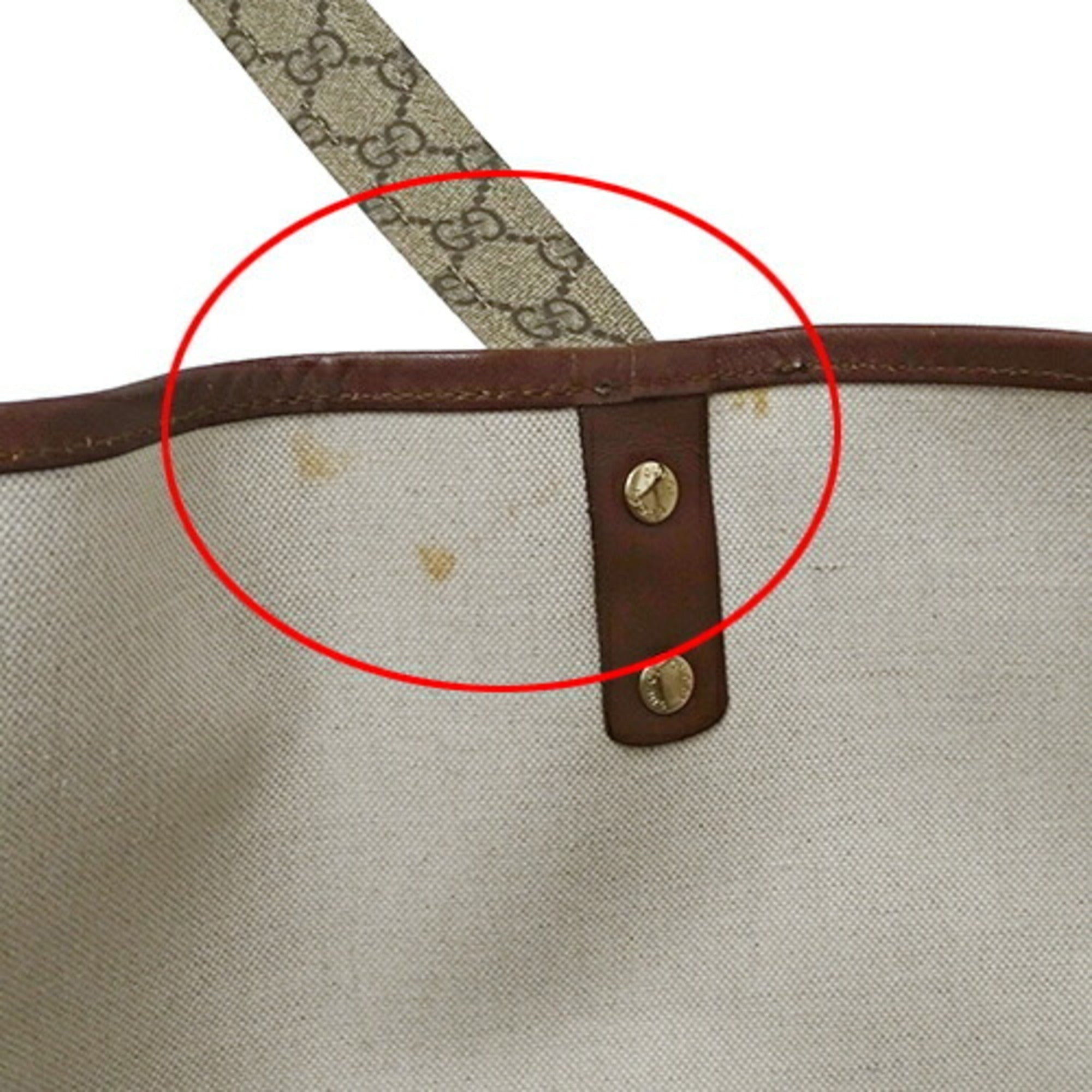 GUCCI bag ladies tote shoulder GG plus brown beige 211134