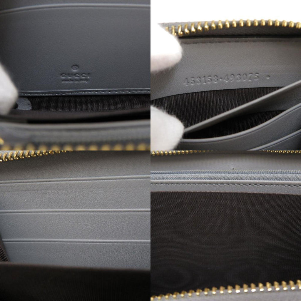 GUCCI 453158 bamboo long wallet leather ladies