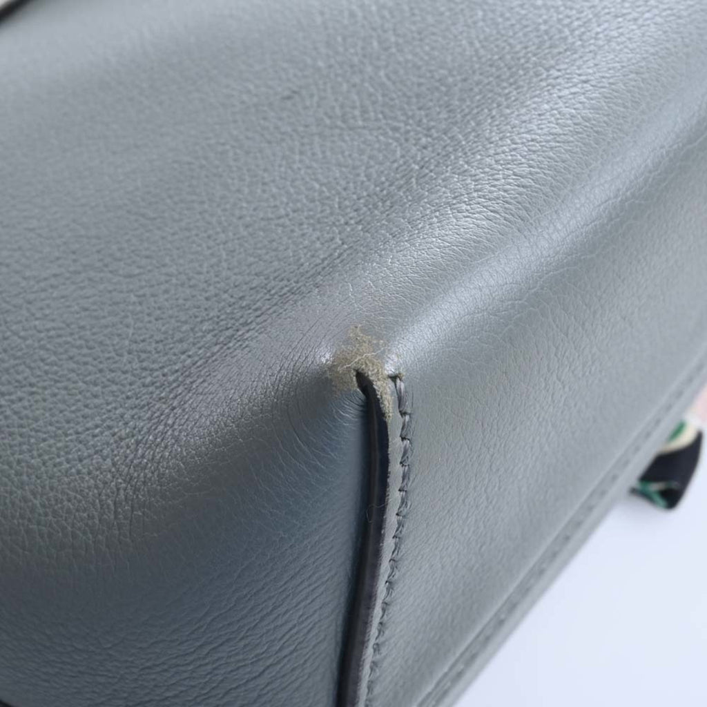FENDI leather visor way medium handbag with twilly 8BL124 gray ladies