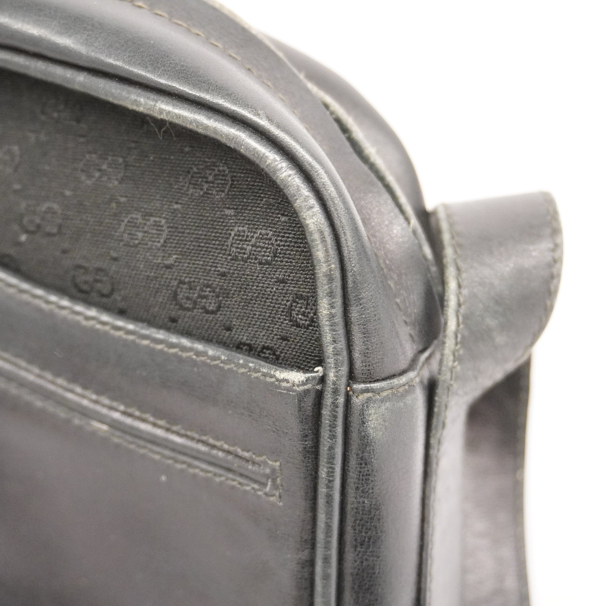 GUCCI  Micro GG 22 001 3100 Women's Canvas,Leather Shoulder Bag Black