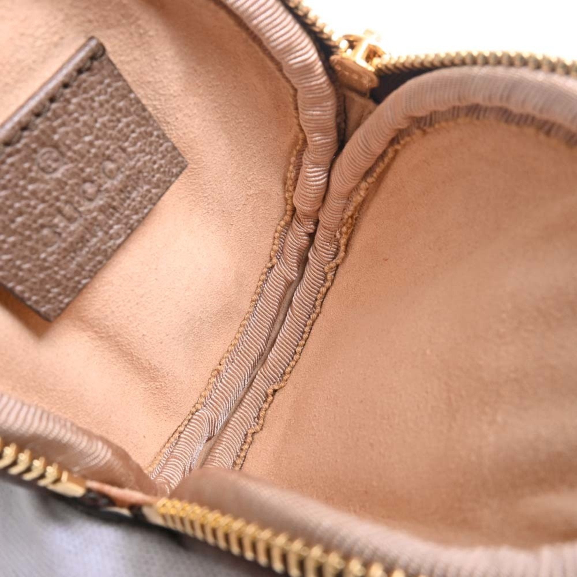 GUCCI GG Supreme Ophidia Shoulder Bag 625552 Beige Brown Women's