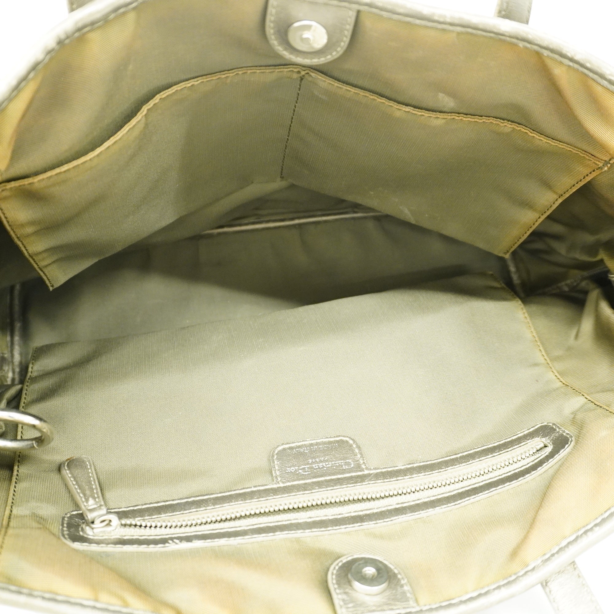 CHRISTIAN DIOR  Canage Women's Leather Tote Bag Dark Gray