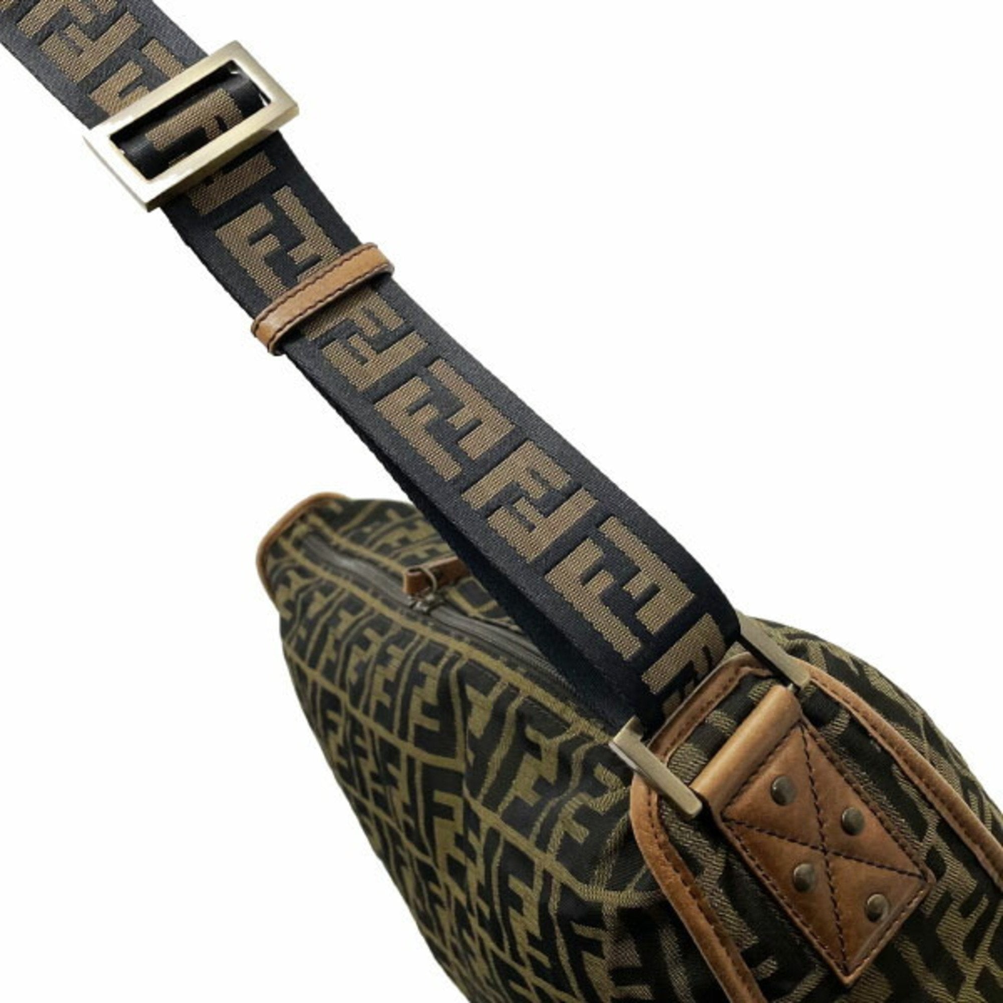 FENDI Zucca 7VA148 Women's Zucca Shoulder Bag Black,Brown,Khaki