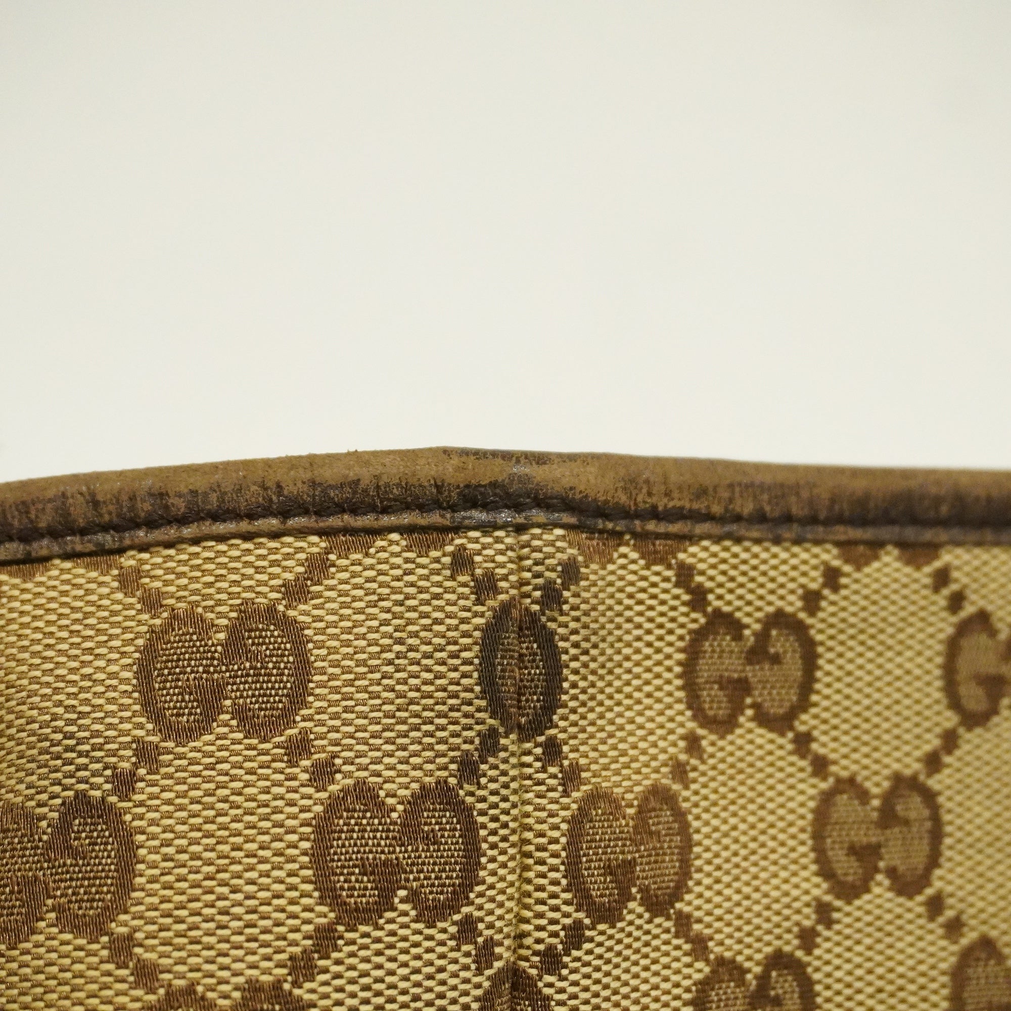 GUCCI  Sherry Line 137396 Women's GG Canvas,Leather Tote Bag Beige,Brown