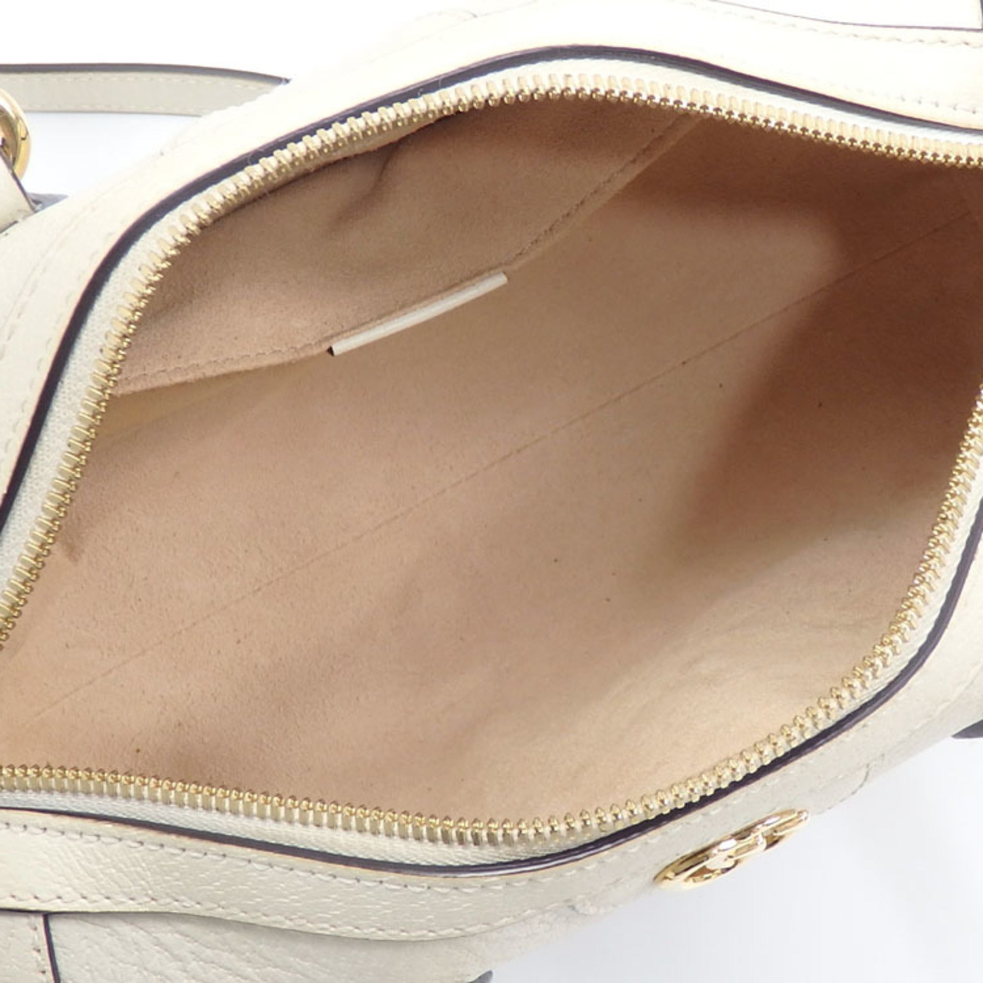 GUCCI handbag ladies off-white leather 602577