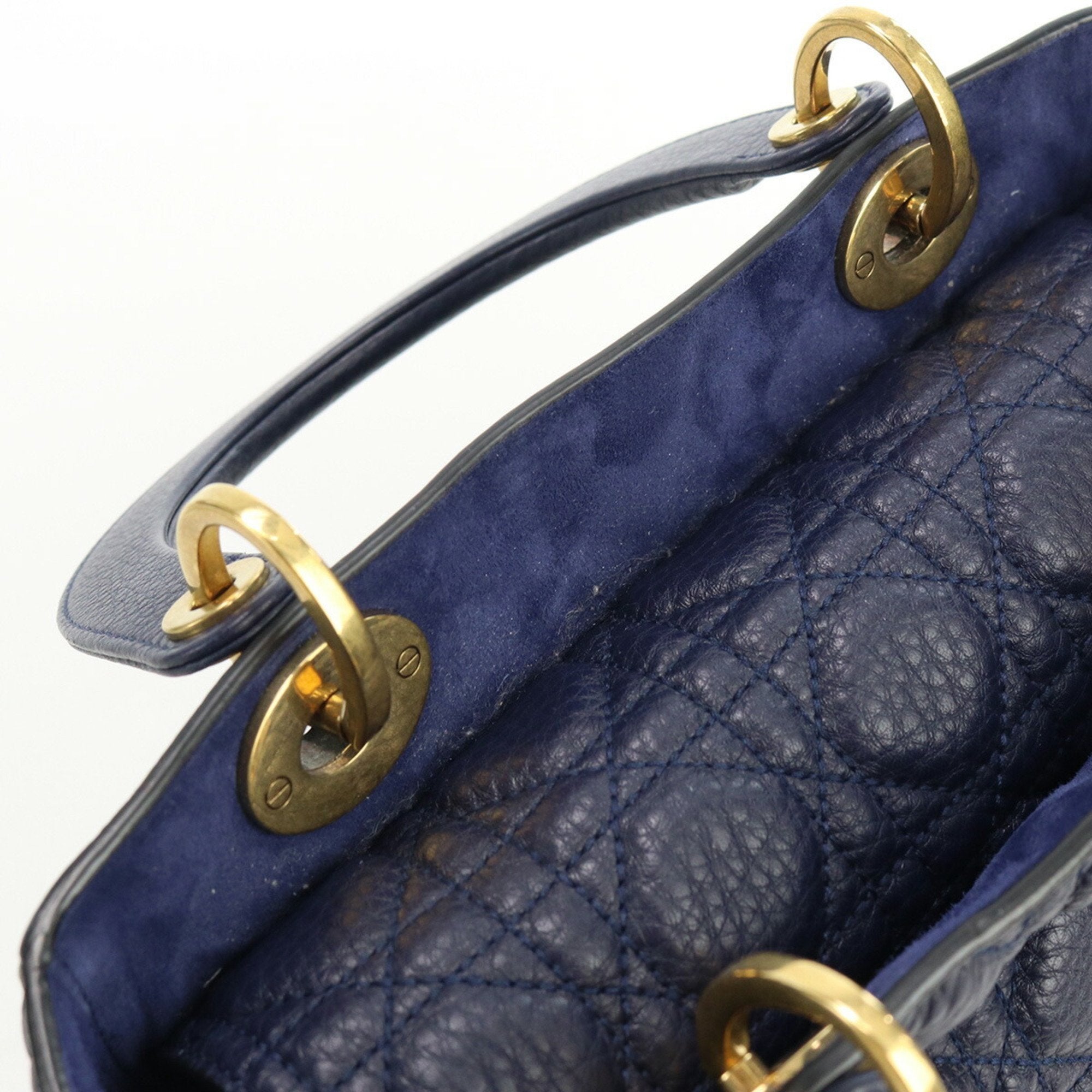 CHRISTIAN DIOR Lady Medium Canage Handbag Lambskin Women's