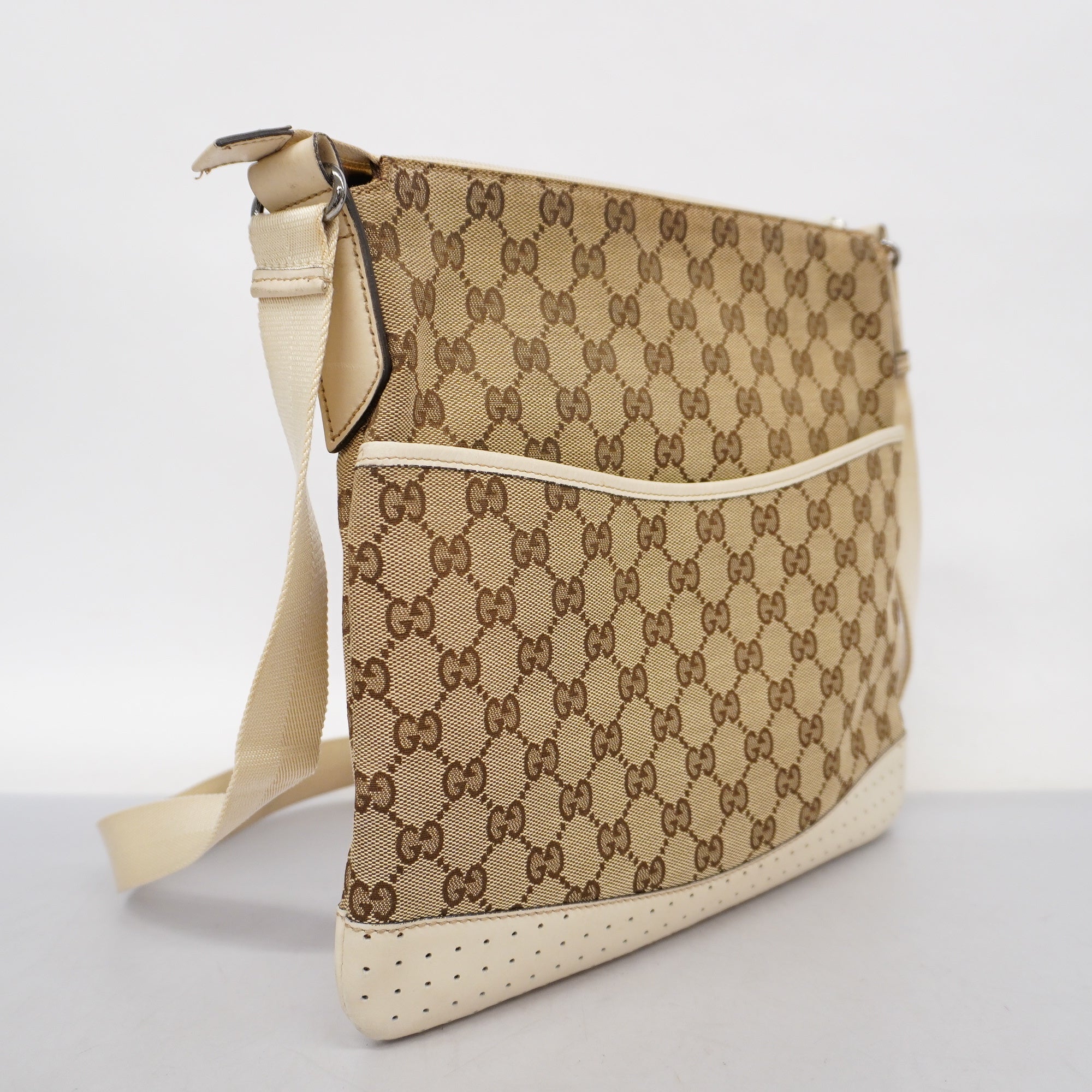 GUCCI  GG Canvas Shoulder Bag 145857 Women's Shoulder Bag Beige,Ivory