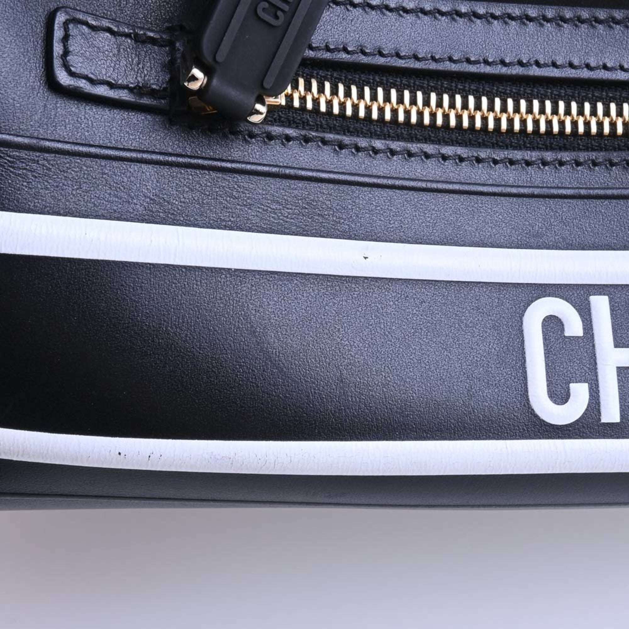 CHRISTIAN DIOR DIOR VIBE macro cannage leather medium bag handbag black white ladies