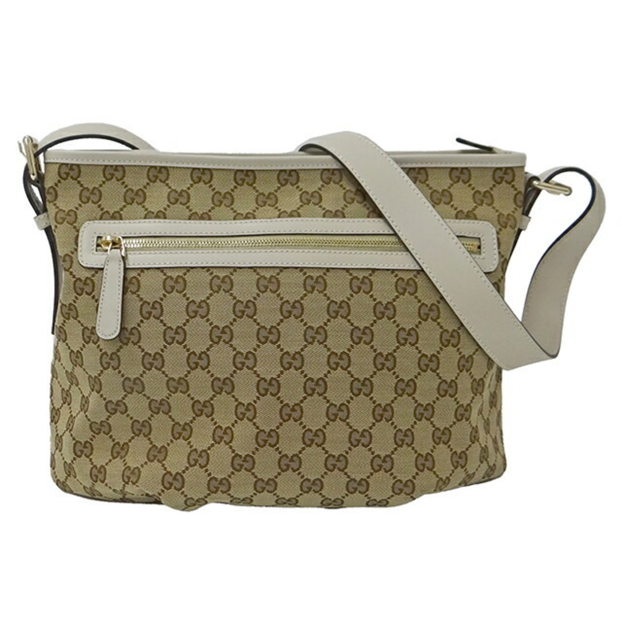 GUCCI bag ladies shoulder GG canvas ivory brown 388930